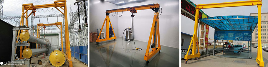 portable gantry crane with electric hoist