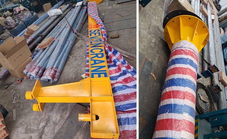 2 rinkiniai 1 tonos ant grindų montuojamas strėlinis kranas į Saudo Arabiją